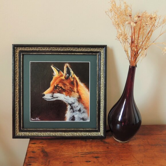 Signed - Original Oil Painting - Canadian Artist - Fox - Picture 3 of 3